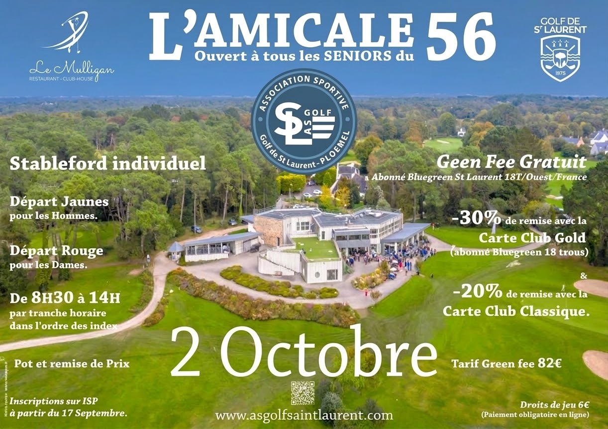Amicale 56 sur le golf de St Laurent le 2 Octobre 2026